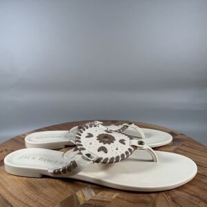 Jack Rogers Georgica Jelly Flip Flop Thong Sandals Womens Sz‎ 7 White